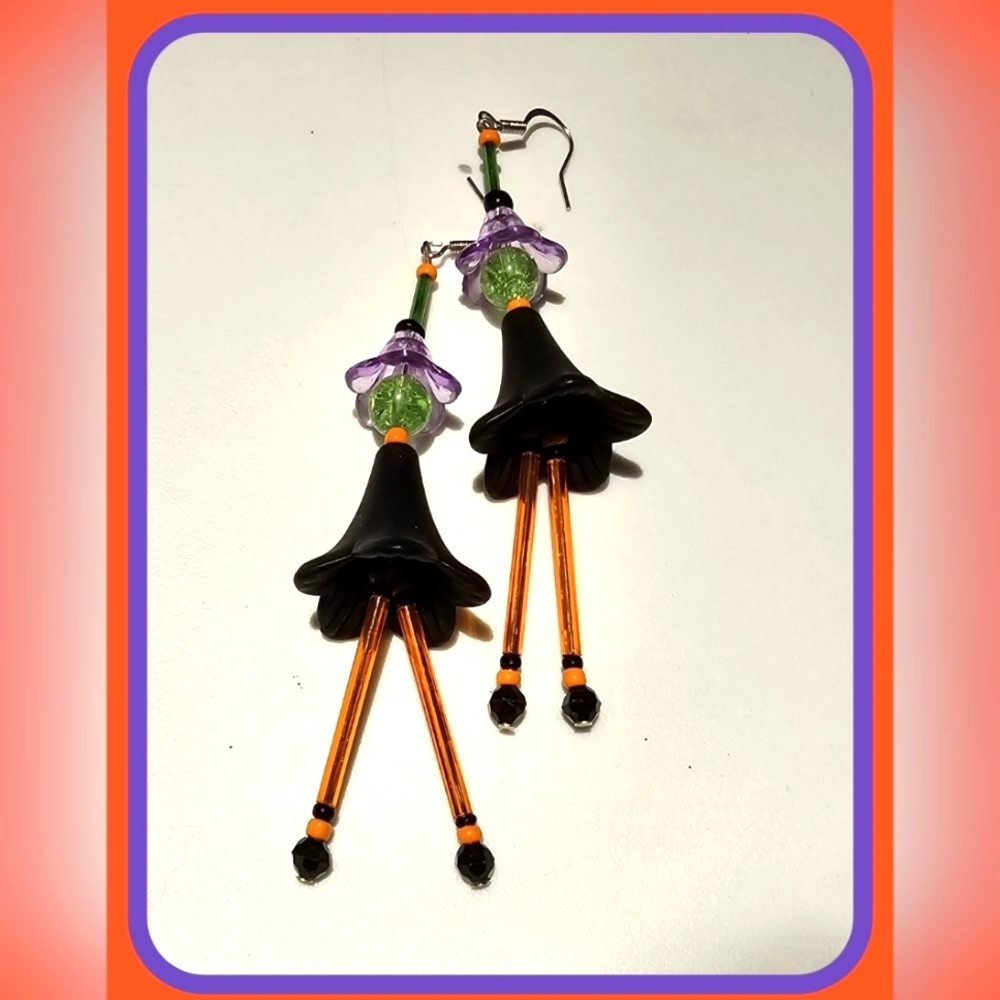 Earrings~Handmade~Witchy Dangle Earrings~1 of a Kind~NEW~Gift for Her